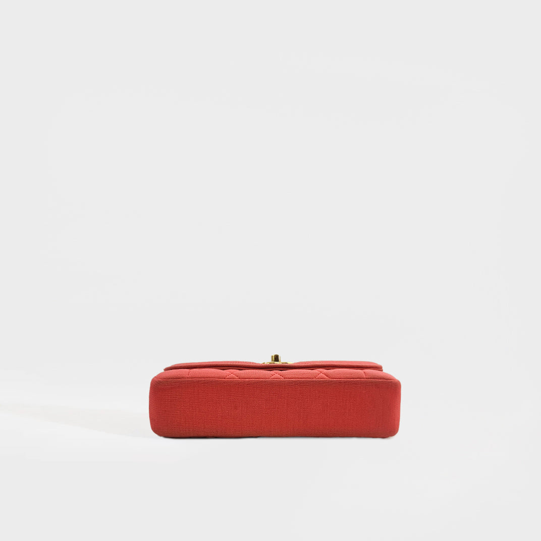 Rare Diana Single Flap Shoulder Bag in Coral Jersey 2014-2015 [ReSale]