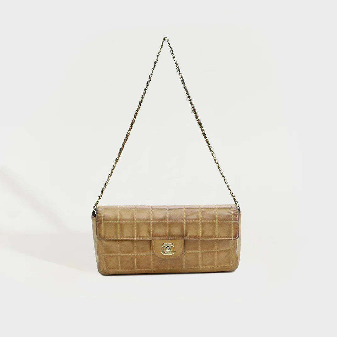 East West Chocolate Bar Leather Shoulder Bag in Tan 2000 - 2002 [ReSale]