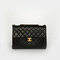 Jumbo Classic Single Flap Shoulder Bag in Black Lambskin