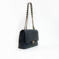 Jumbo Classic Single Flap in Black Caviar Leather with Gold Hardware