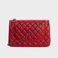 Large Classic Flap Bag in Red Calfskin Leather