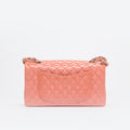 Limited Edition Ginza 5th Anniversary Medium Classic Lucky Charms Single Flap Shoulder Bag in Patent Coral Leather