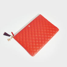 Load image into Gallery viewer, CHANEL Matelassé Lambskin Clutch in Red