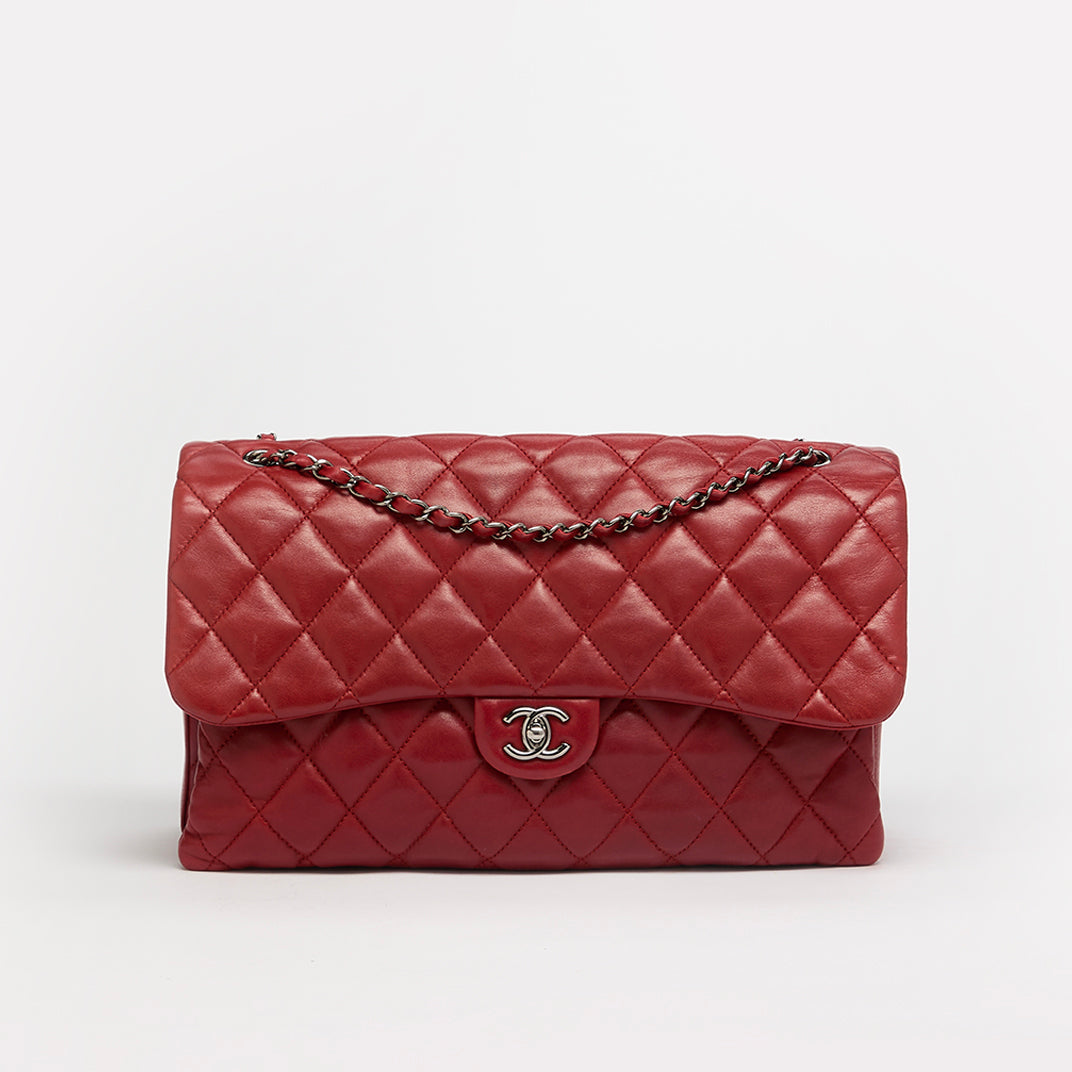 Maxi 3 Accordion Flap Bag in Red Lambskin 2011
