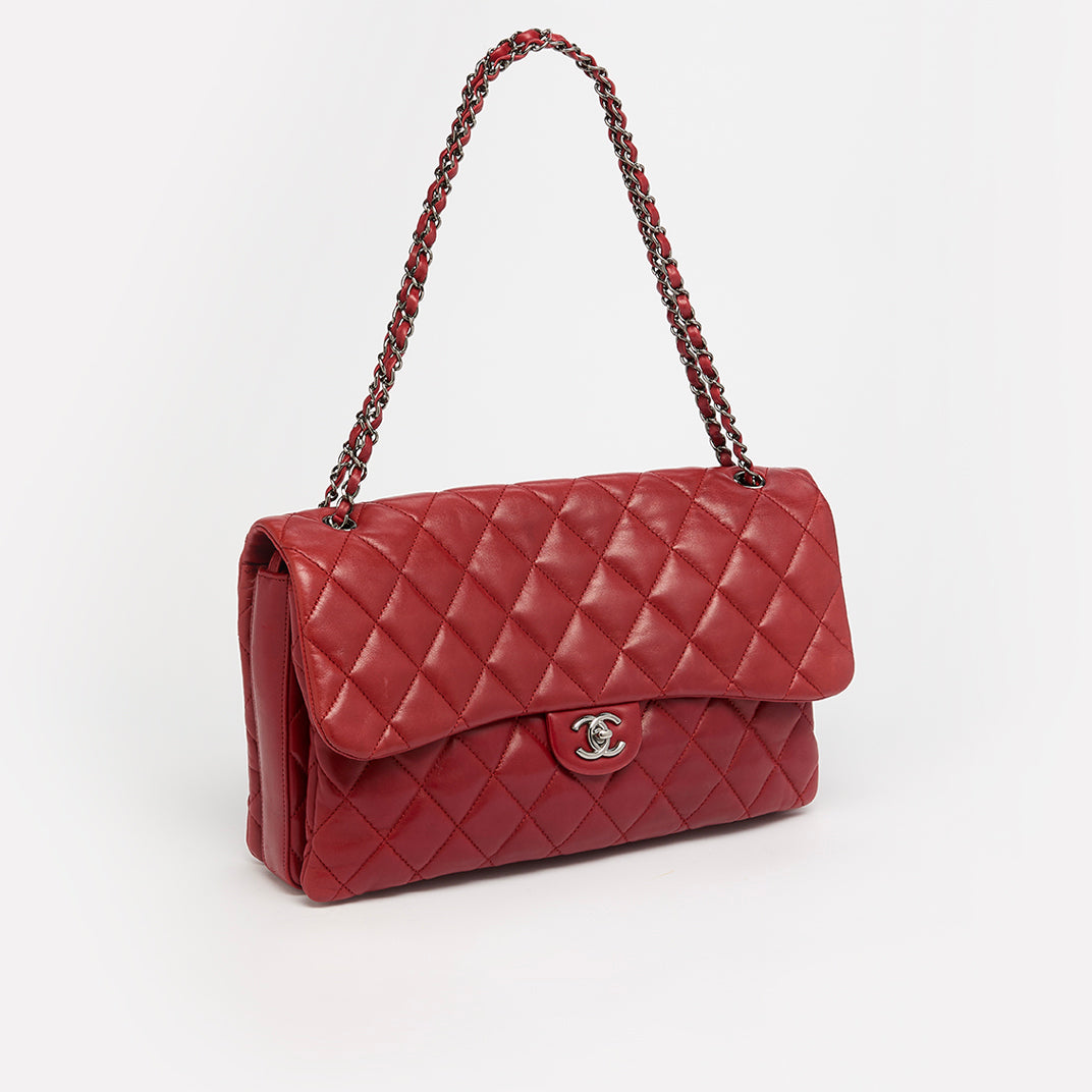 Maxi 3 Accordion Flap Bag in Red Lambskin 2011