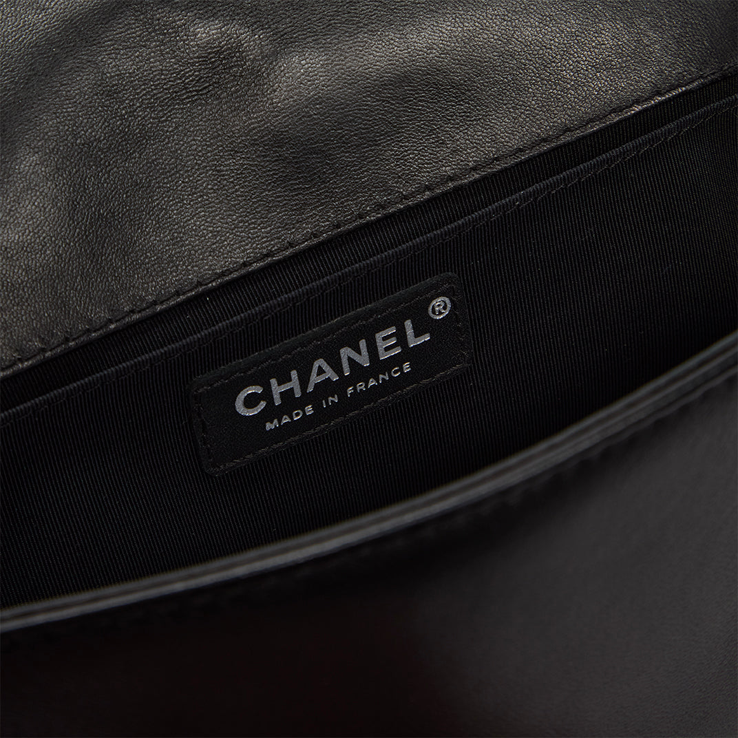 Medium Bicolour Boy Bag in Blue and Black Leather
