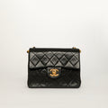 Mini Square Classic Single Flap Shoulder Bag in Black Lambskin