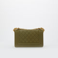 Small Boy Bag in Olive Green Caviar Leather