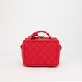 Small CC Filigree Vanity Case in Red Caviar Leather