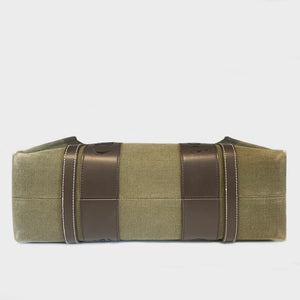 CHLOÉ Medium Linen-Canvas Woody Tote Bag in Green [ReSale]