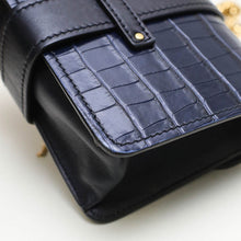Load image into Gallery viewer, CHLOÉ Mini Aby Chain Crocodile-effect Shoulder Bag in Navy [ReSale]