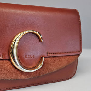 CHLOÉ The C Cross-Body Bag in Tan Suede and Leather [ReSale]