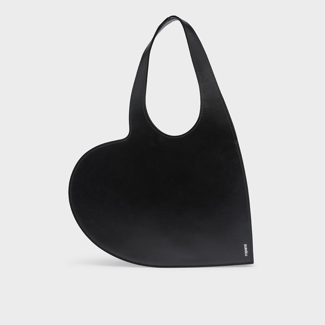 Mini Heart Leather Tote in Black [ReSale]