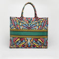 Large Multicolour Butterfly Book Tote