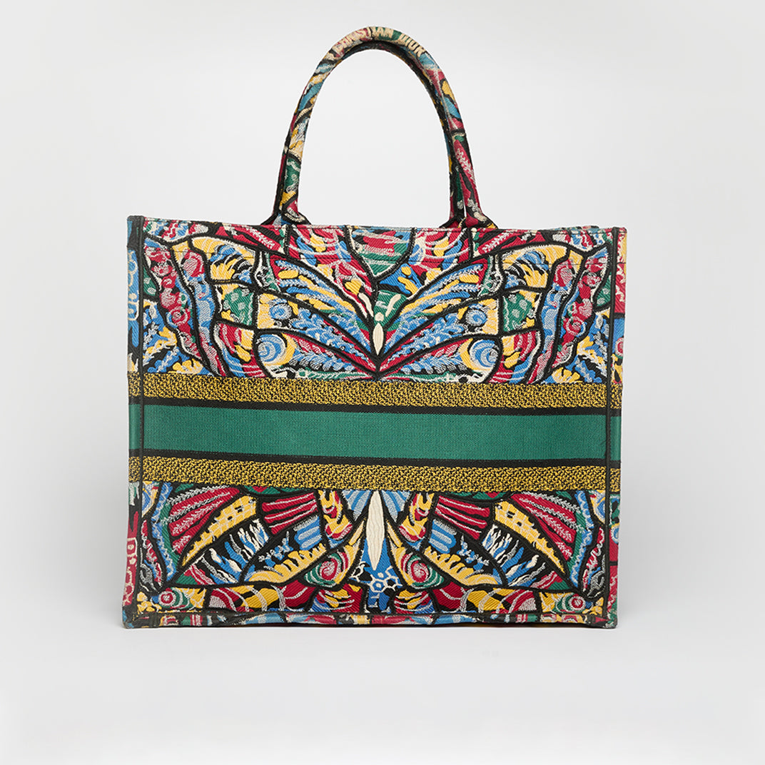 Large Multicolour Butterfly Book Tote