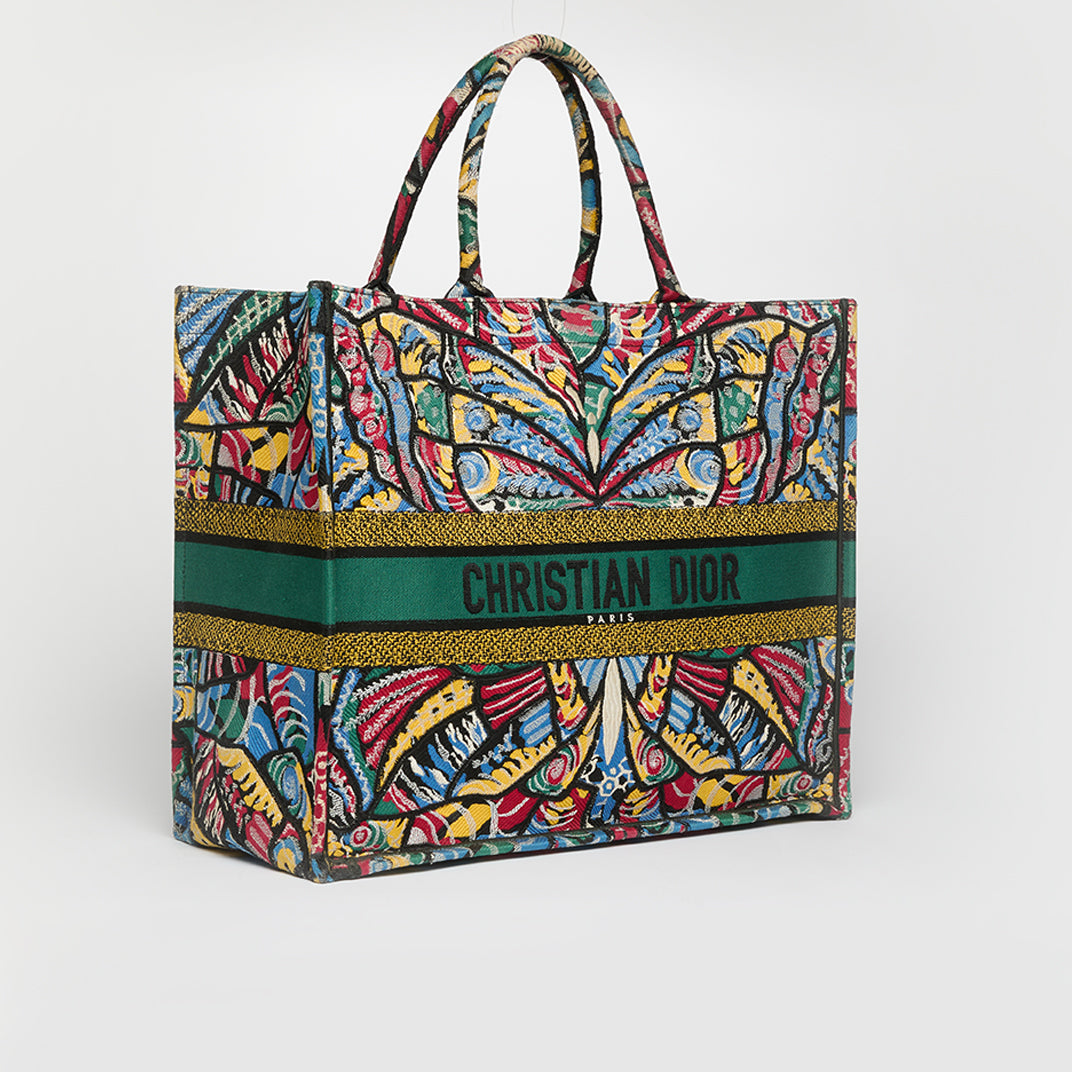 Large Multicolour Butterfly Book Tote