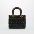 Small Lady Dior in Crinkled Patent Cannage