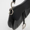 Saddle Bag in Black Leather with Gunmetal Hardware