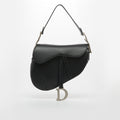 Saddle Bag in Black Leather with Gunmetal Hardware