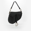 Saddle Bag in Black Leather with Gunmetal Hardware