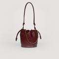 Medium Flamenco Purse Bucket Bag in Dark Burgundy