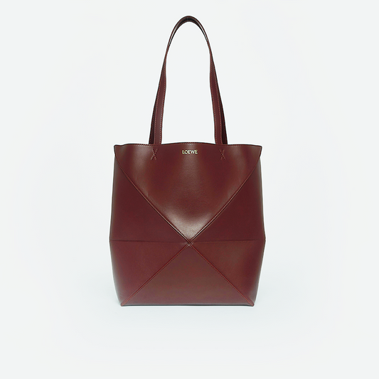 Puzzle Fold Tote in Dark Burgundy