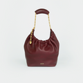 Small Squeeze Bag in Burgundy Nappa Leather
