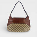 Horsebit 1955 GG Supreme Shoulder Bag with Brown Leather Trim
