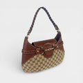 Horsebit 1955 GG Supreme Shoulder Bag with Brown Leather Trim