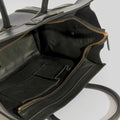 Mini Luggage Handbag in Black Smooth Leather