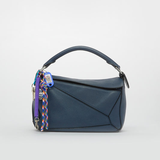 Small Puzzle Bag in Ocean Smooth Leather with Charms
