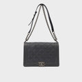 Large Double Stitch Boy Bag in Black Leather