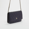 Wallet On Chain in Navy Blue Caviar Leather 2013 - 2014