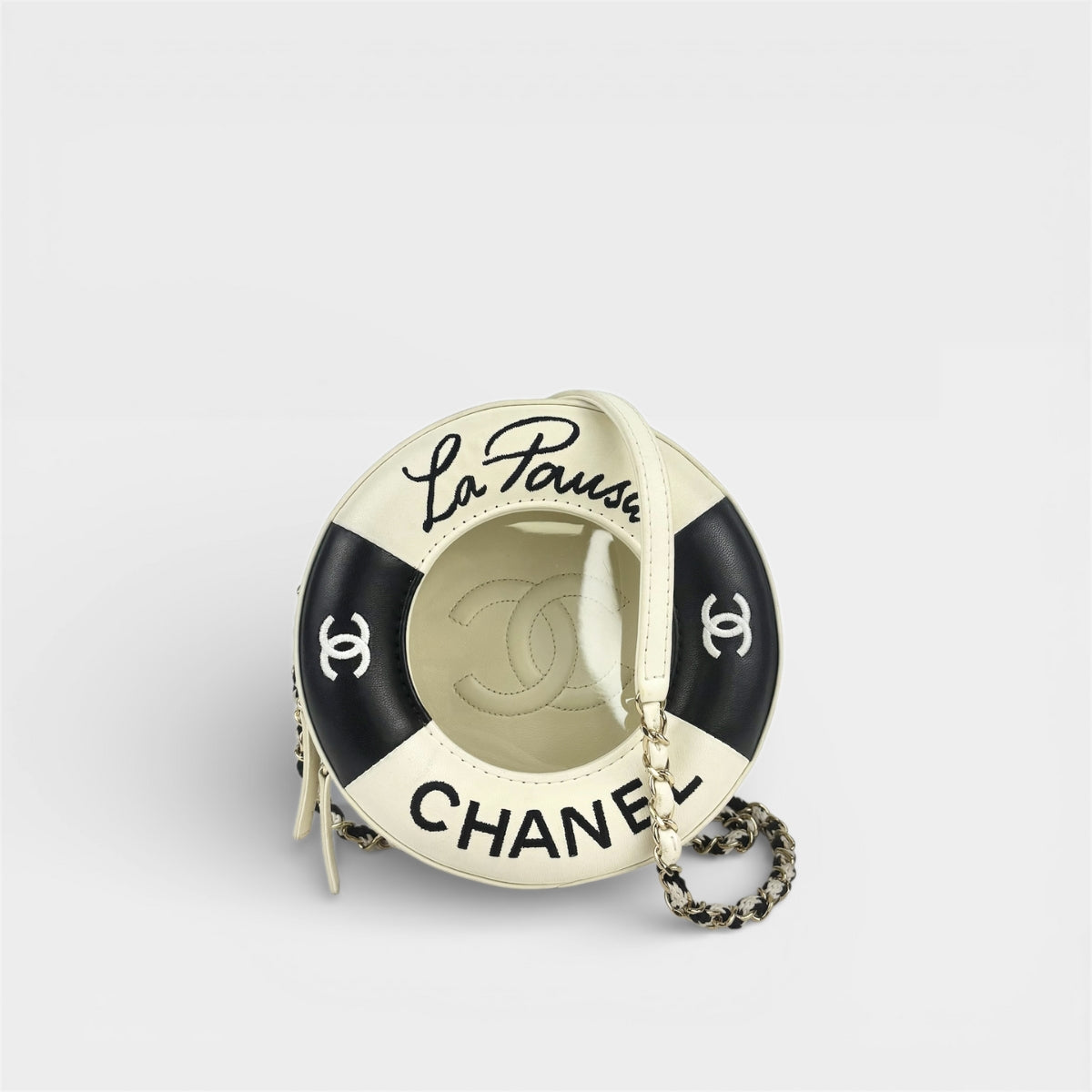 CHANEL La Pausa Coco Lifesaver Bag in White Lambskin | COCOON