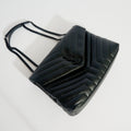 Medium Loulou Leather Shoulder Bag in Black Leather