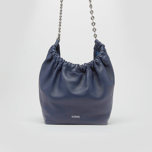 Small Squeeze Bag in Abyss Blue Nappa Leather