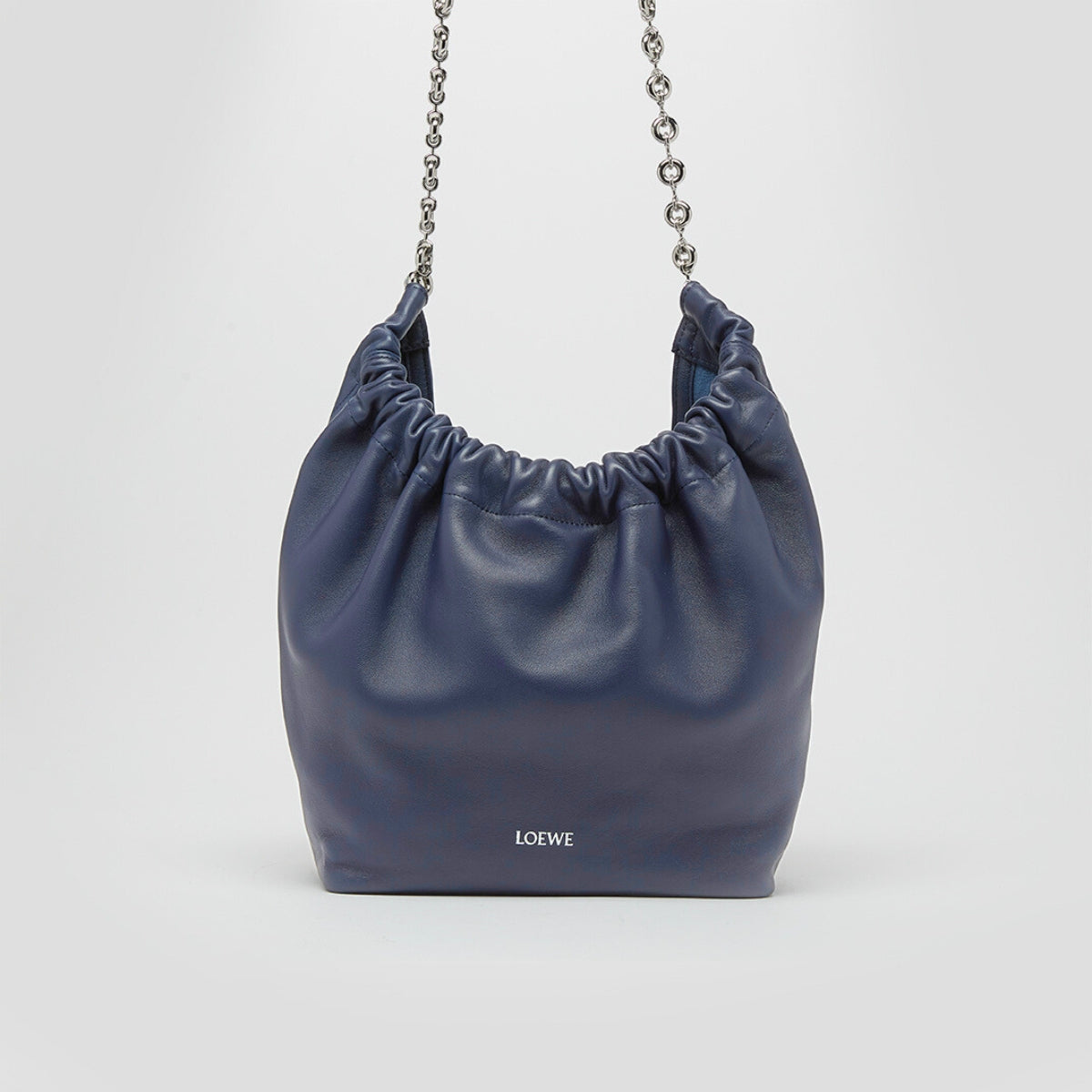 Small Squeeze Bag in Abyss Blue Nappa Leather