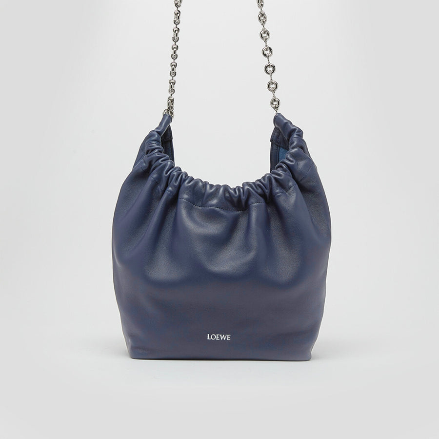 Small Squeeze Bag in Abyss Blue Nappa Leather