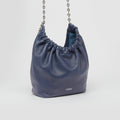 Small Squeeze Bag in Abyss Blue Nappa Leather