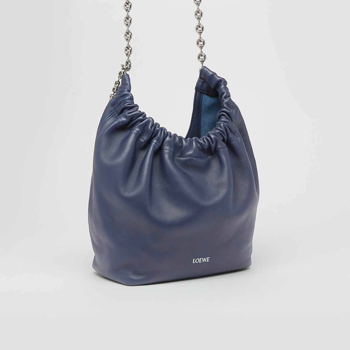 Small Squeeze Bag in Abyss Blue Nappa Leather
