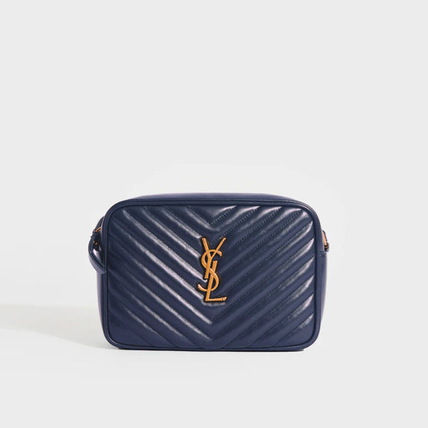 SAINT LAURENT Lou Camera Bag in Navy Leather | COCOON