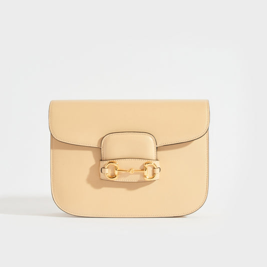 Horsebit 1955 Leather Shoulder Bag in Bubble Tea