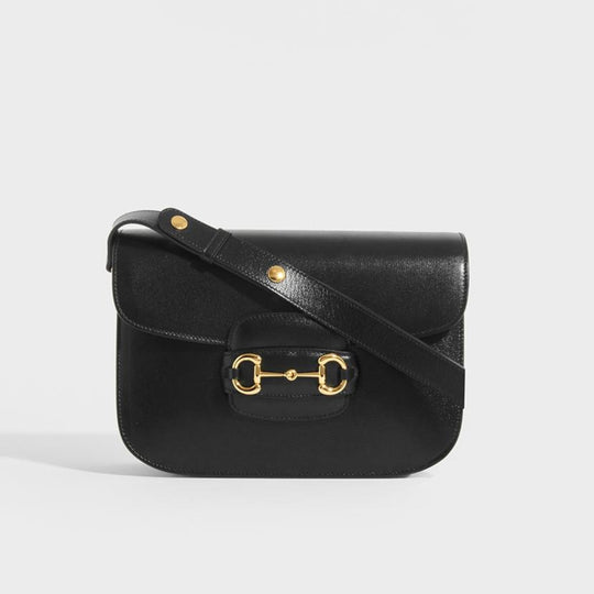 Horsebit 1955 Leather Shoulder Bag in Black