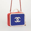 Medium Tricolour CC Filigree Vanity Case in Caviar Leather