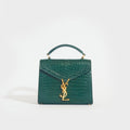 Mini Cassandra Crocodile-Embossed Shiny Leather in Mint