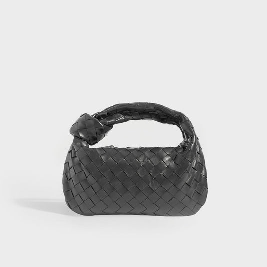 Mini Jodie Intrecciato Leather Bag in Black
