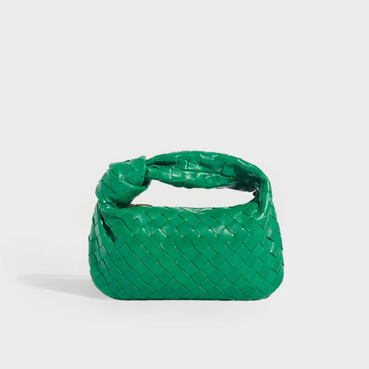 Mini Jodie Intrecciato Leather Bag in Racing Green
