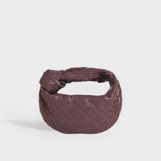 Mini Jodie Intrecciato Leather Bag in Grape