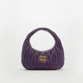 Wander Matelassé Leather Hobo Bag in Purple