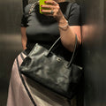 Executive Cerf Tote in Black Caviar Leather